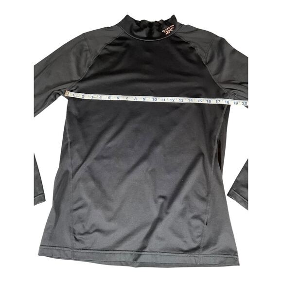 Reebok Long Sleeve Mens Athletic Base Layer Shirt Black Fleece Lining Sz Medium - Picture 6 of 9